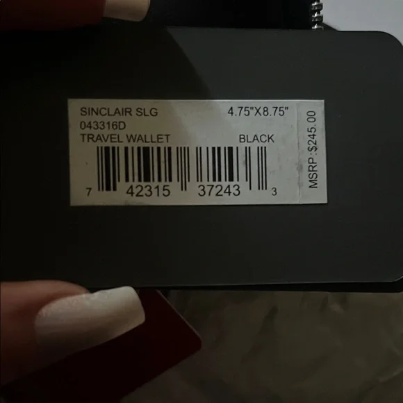 Tumi Black Textured Travel Card Holder - Picture 2 of 7